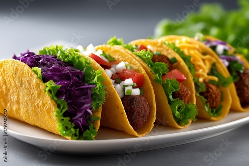 Colorful collage of international dishes featuring tacos, falafel, noodles, and salads arranged beautifully on a plate, showcasing vibrant ingredients and culinary diversity