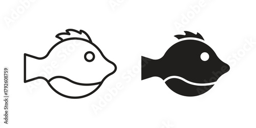 Blowfish icon logo design element. minimalist style icons