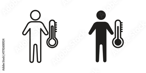Body temperature icon logo design element. minimalist style icons