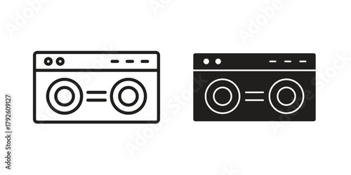 Boombox icon logo design element. minimalist style icons