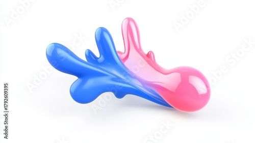 Fototapeta Naklejka Na Ścianę i Meble -  Abstract Cloud Data Migration Visualization with Geometric Elements in Vivid Colors