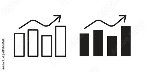 Business performance icon logo design element. minimalist style icons