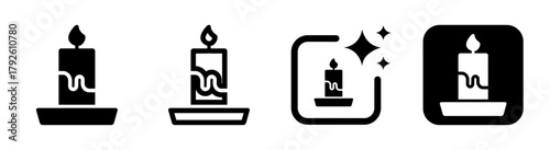 Candle icon illustration symbolizing light and night prayer moments in peaceful transparent PNG vector design