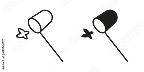 Butterfly catcher icon logo design element. minimalist style icons