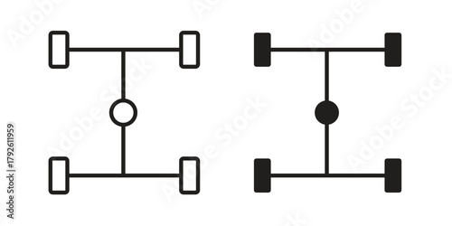 Car chassis icon logo design element. minimalist style icons