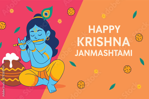  Krishna Janmashtami vector art
