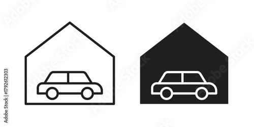Car garage icon logo design element. minimalist style icons