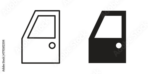 car door icon logo design element. minimalist style icons