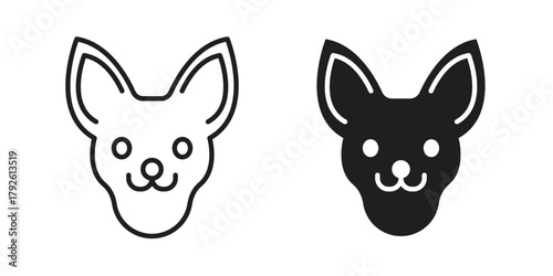 Chihuahua dog icon logo design element. minimalist style icons