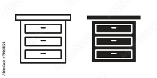 Chest of drawers icon logo design element. minimalist style icons