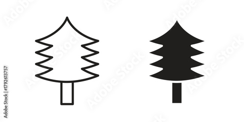 Christmas tree icon logo design element. minimalist style icons