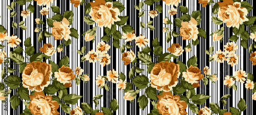 Seamless Flowers Pattern in vector. Vector rose pattern background