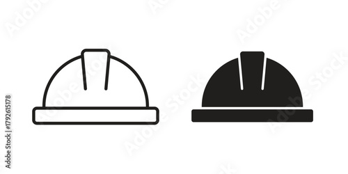 Construction safety helmet icon logo design element. minimalist style icons