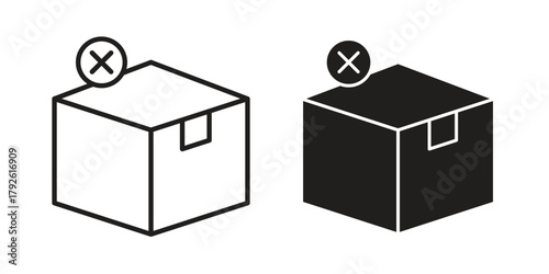 Delivery cancelled icon logo design element. minimalist style icons