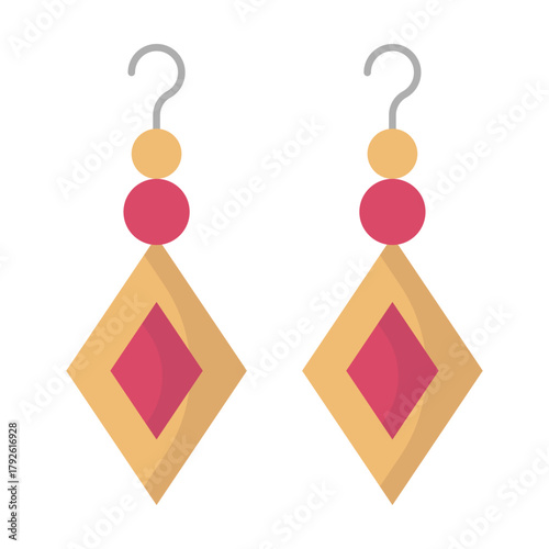 Earrings Vector Icon which can easily modify or edit