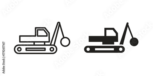 Demolition icon logo design element. minimalist style icons