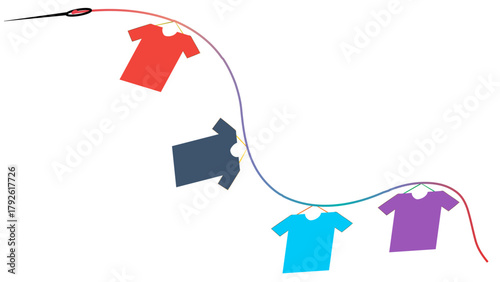 vector illustration of a stich making clothes 