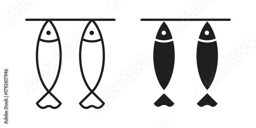 Dried fish icon logo design element. minimalist style icons