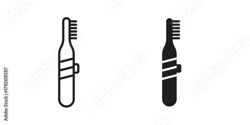 Electric toothbrush icon logo design element. minimalist style icons