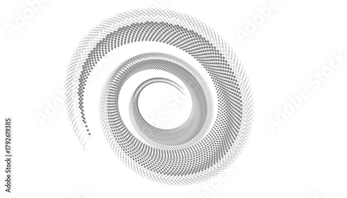 Textured rotational fan pattern. Clean white backdrop with gray swirl. 
