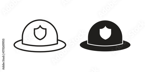 Firefighter helmet icon logo design element. minimalist style icons