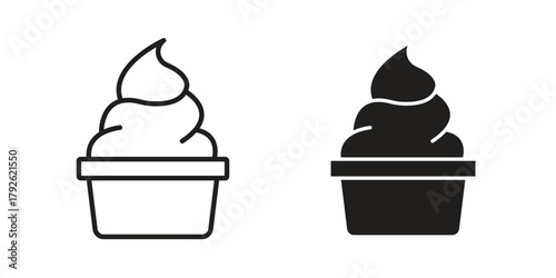Frozen yogurt icon logo design element. minimalist style icons