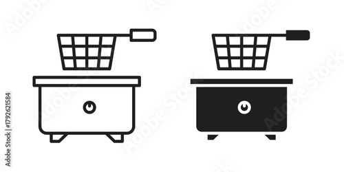 Fryer icon logo design element. minimalist style icons
