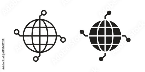 Global networking icon logo design element. minimalist style icons