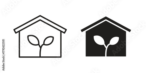 Greenhouse icon logo design element. minimalist style icons