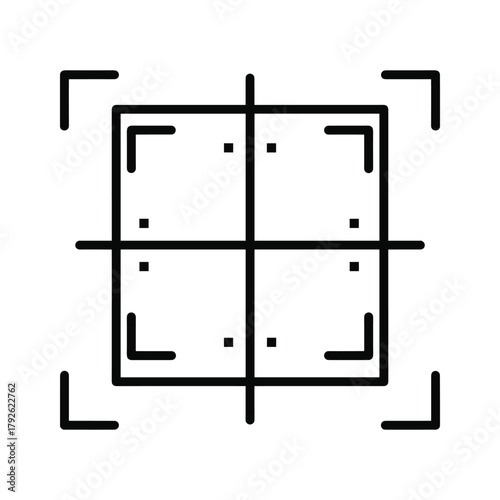 Camera focus frame and crosshairs