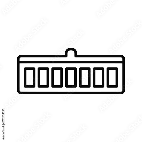 Outline icon of a shipping container with multiple compartments