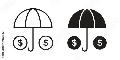 Investment insurance icon logo design element. minimalist style icons