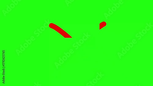 Animated red X mark on vibrant green screen for dynamic overlay effects, perfect for adding a clear visual denial or error indicator to your video projects now