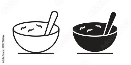 Japanese soup bowl icon logo design element. minimalist style icons