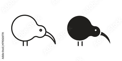 Kiwi bird icon logo design element. minimalist style icons