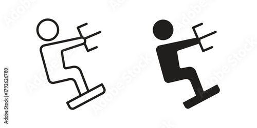 Kitesurf sign icon logo design element. minimalist style icons