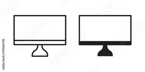 LCD icon logo design element. minimalist style icons