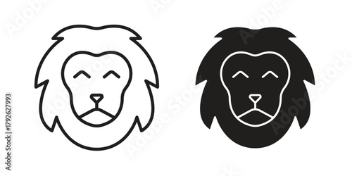 Lion head icon logo design element. minimalist style icons