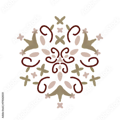 Floral ornament pattern geometrical earth tone for fabric home decor pillow cushion scarf