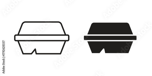 Lunch box icon logo design element. minimalist style icons