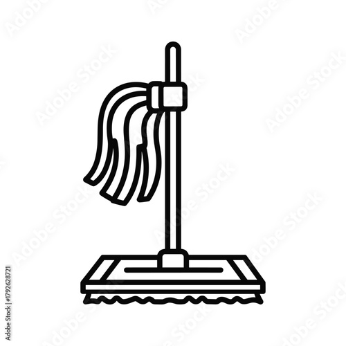 Mop icon, cleaning equipment for washing floors, household tool, vector illustration