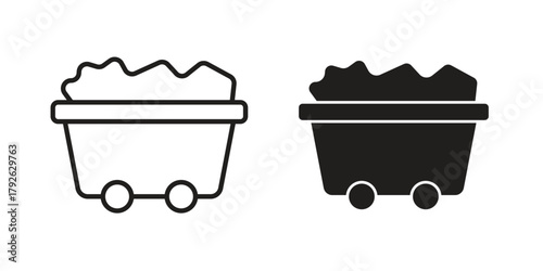Mine wagon icon logo design element. minimalist style icons
