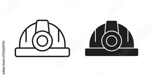 Miner helmet icon logo design element. minimalist style icons
