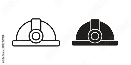 Mining Helmet icon logo design element. minimalist style icons