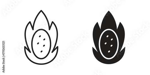 Pitaya icon logo design element. minimalist style icons