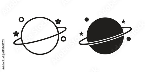 Planet saturn icon logo design element. minimalist style icons