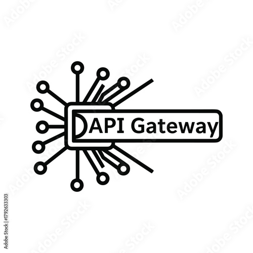 Api gateway icon representing data flow and connectivity