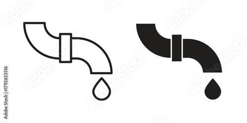 Plumbing pipes icon logo design element. minimalist style icons