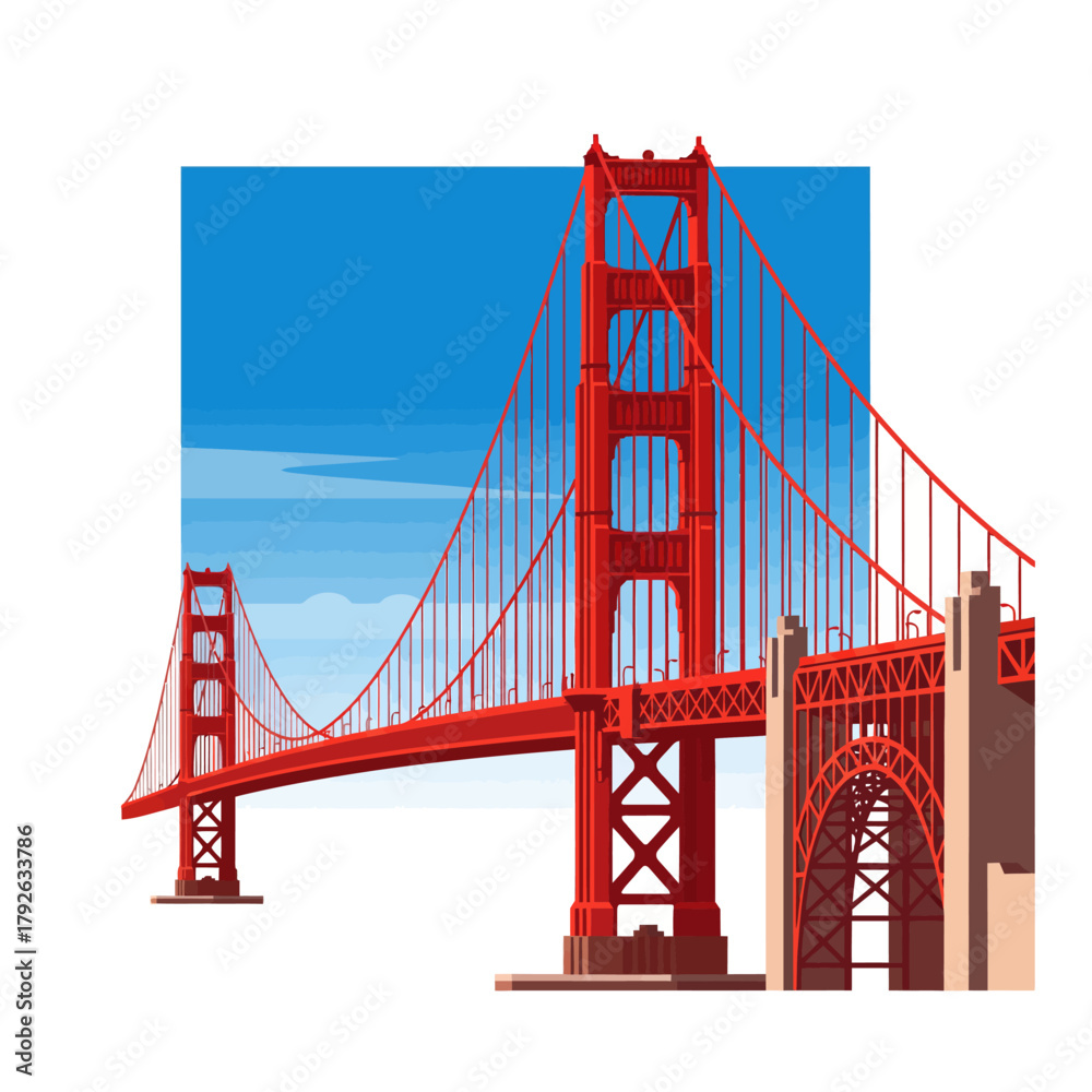 Fototapeta premium Golden Gate Bridge San Francisco Vector