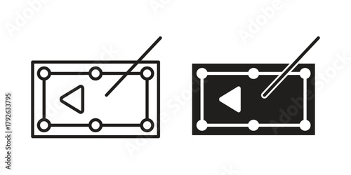 Pool table icon logo design element. minimalist style icons